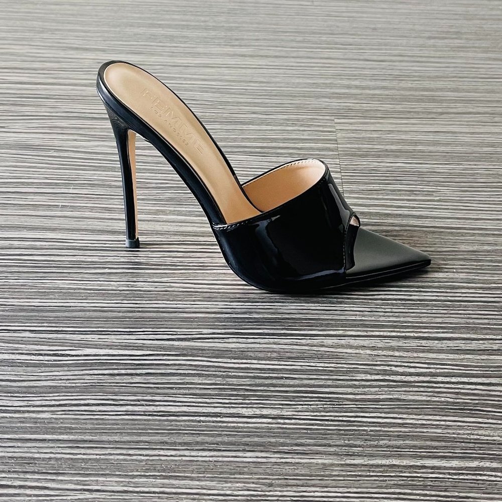 Femme LA Gianni Mule in Patent Black